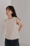 cut jacquard check blouse