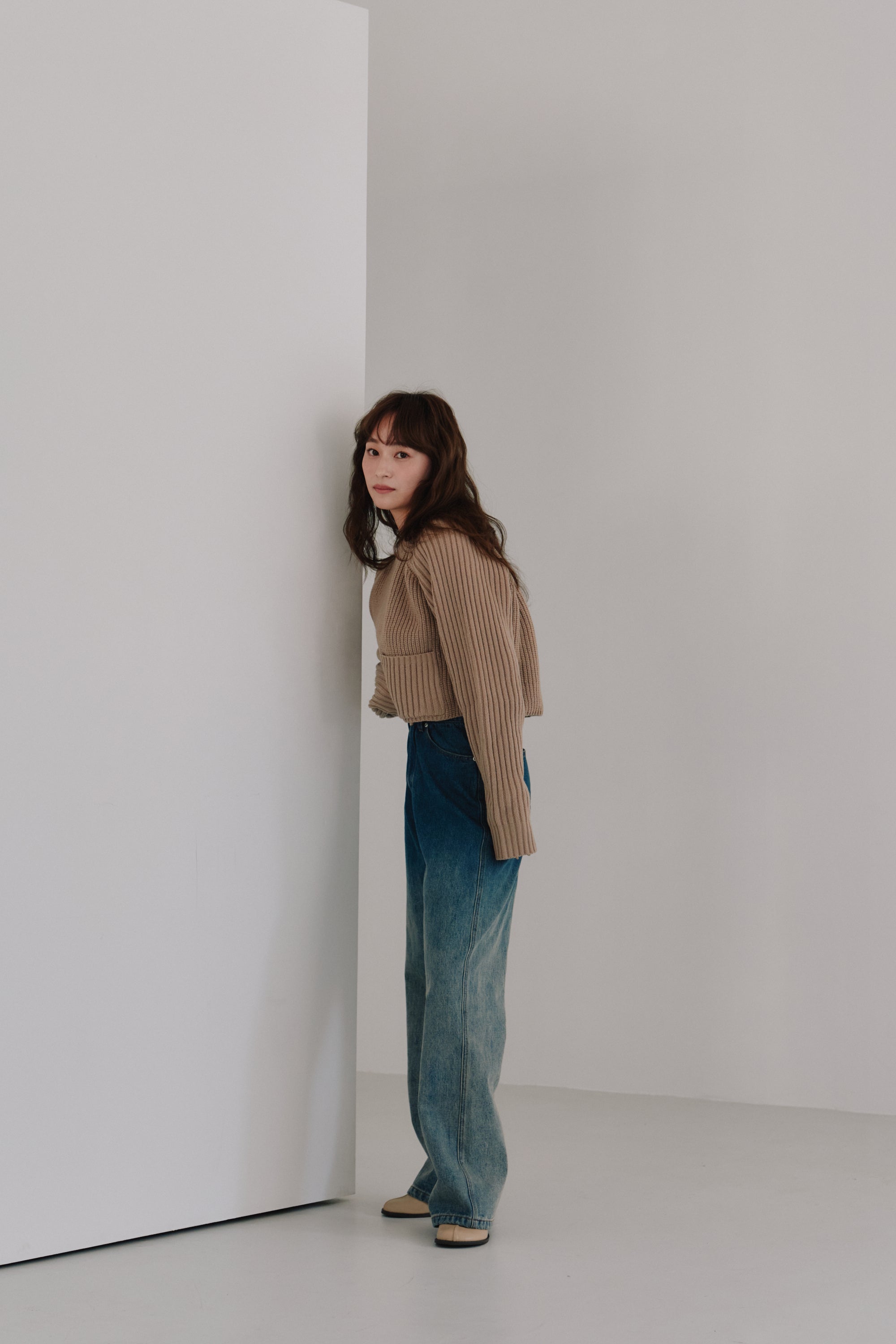 cropped knit pullover