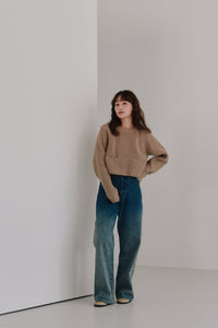 cropped knit pullover