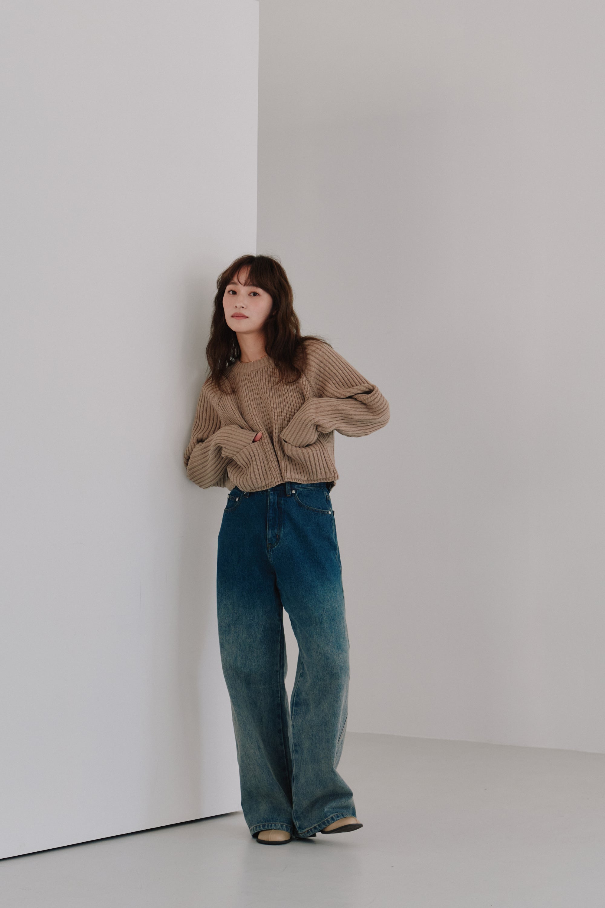 cropped knit pullover