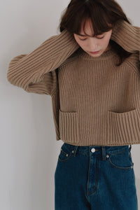 cropped knit pullover