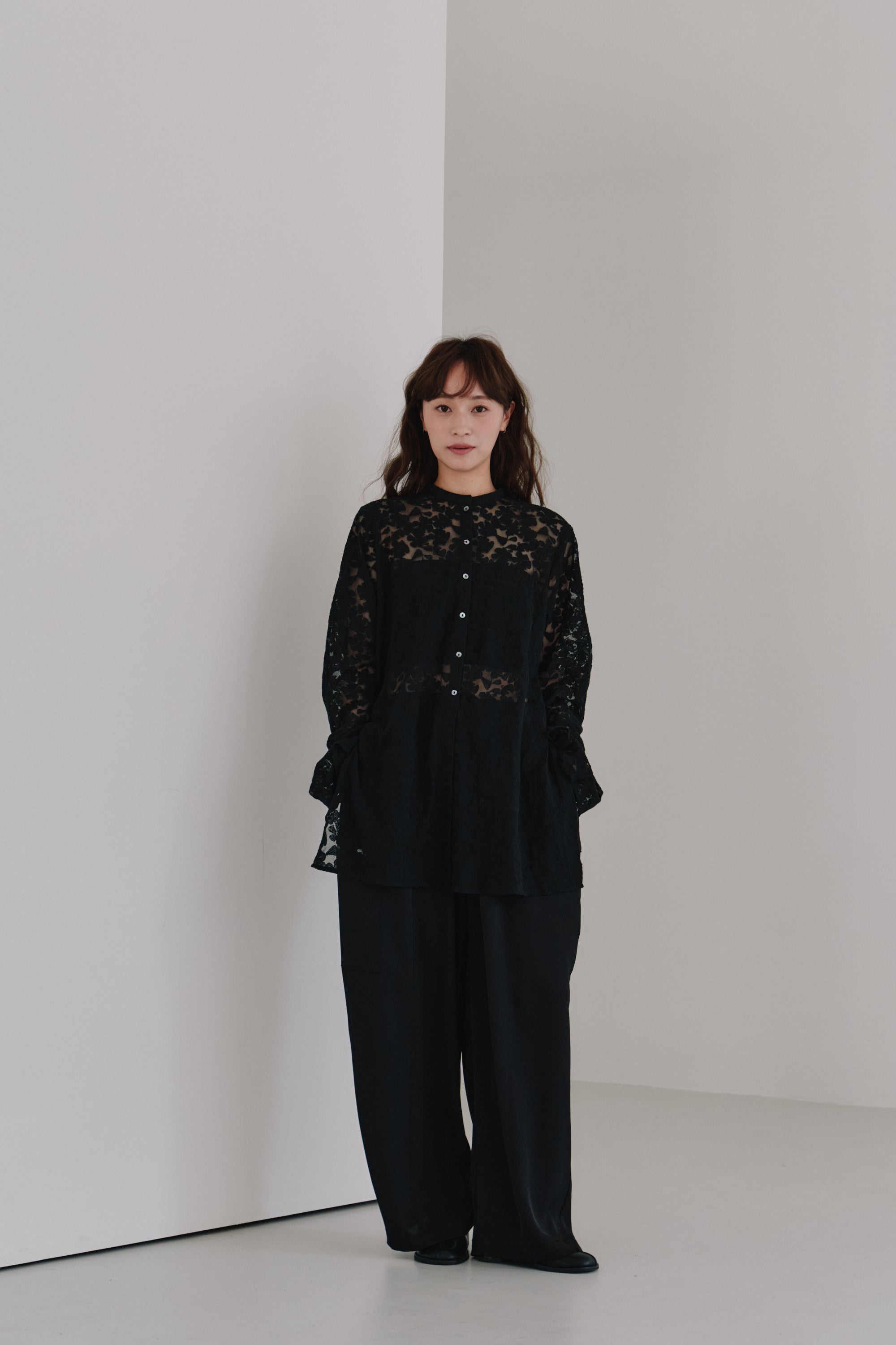 tulle embroidery shirt