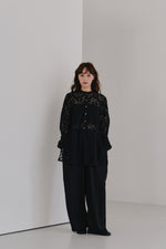 画像をギャラリービューアに読み込む, tulle embroidery shirt
