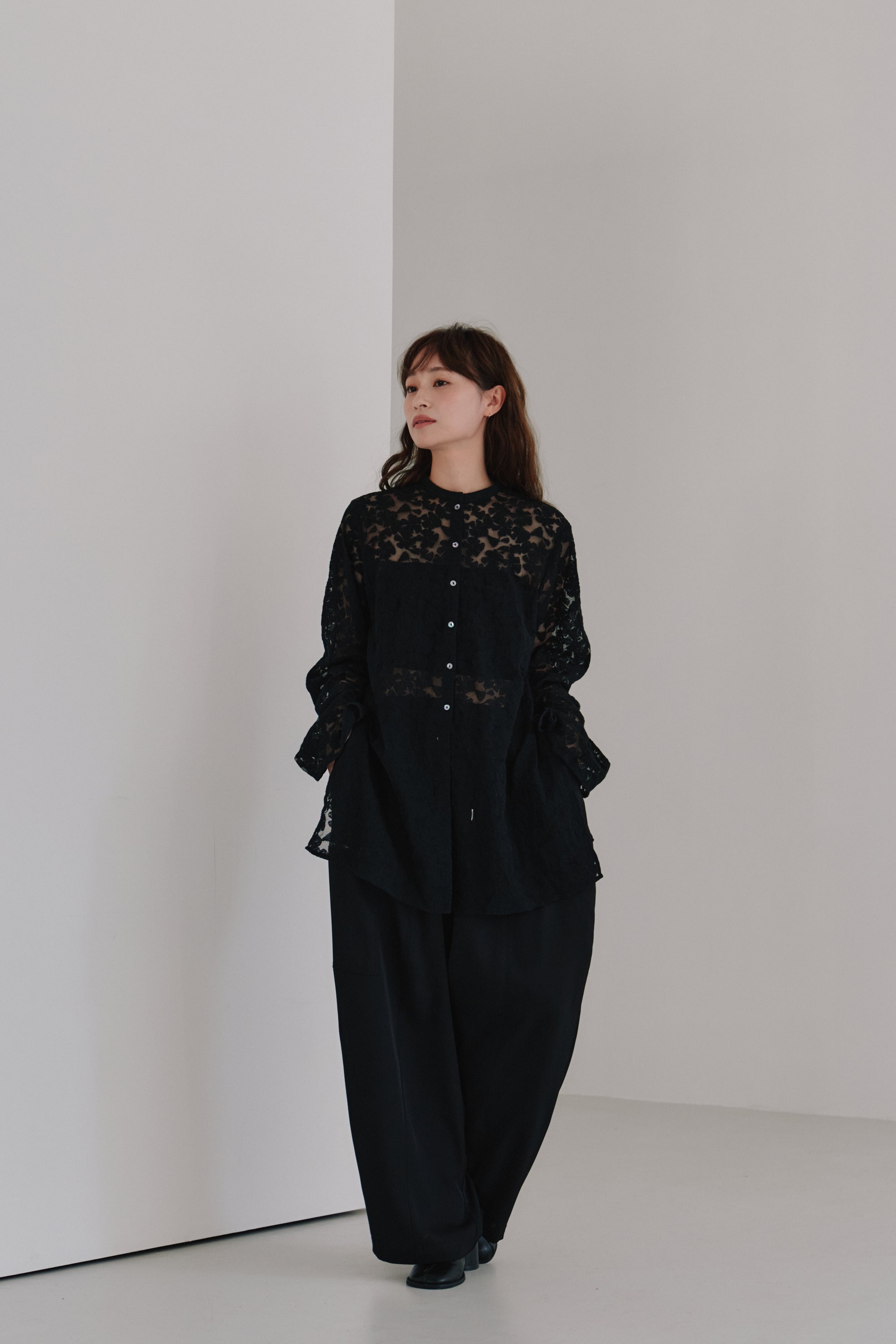 tulle embroidery shirt