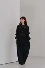 画像をギャラリービューアに読み込む, tulle embroidery shirt
