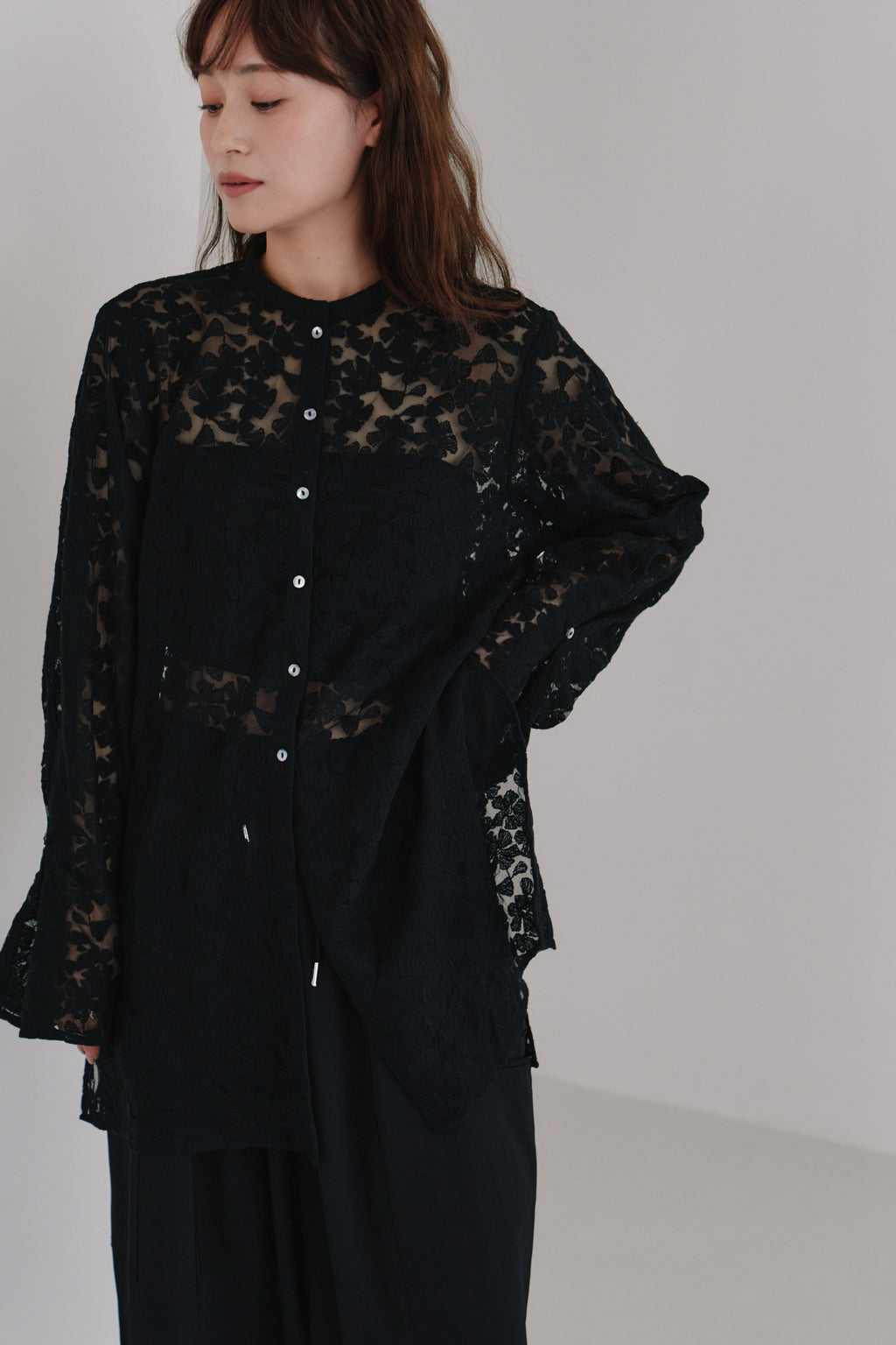 tulle embroidery shirt