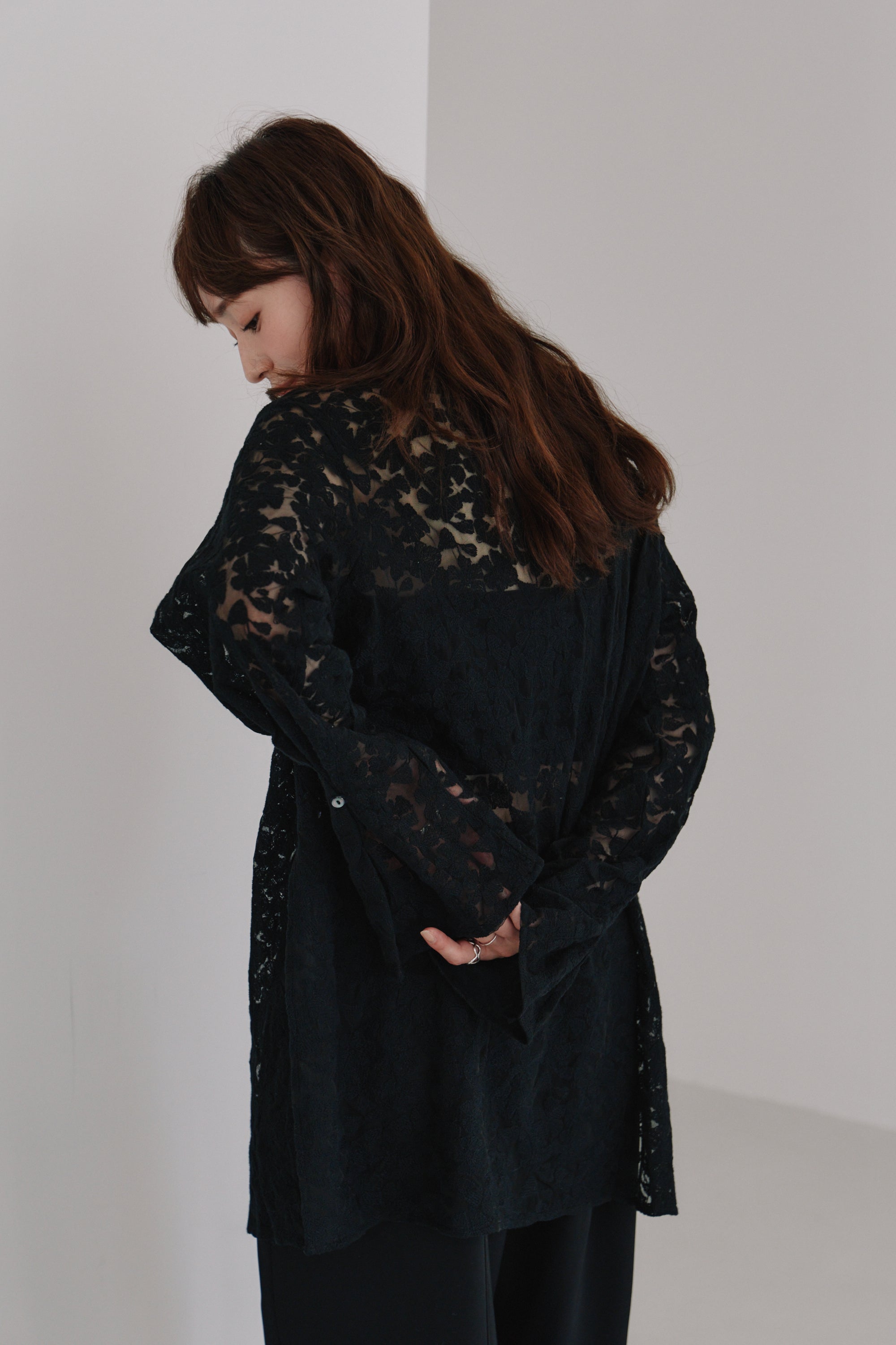 tulle embroidery shirt