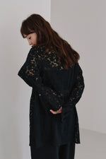 画像をギャラリービューアに読み込む, tulle embroidery shirt
