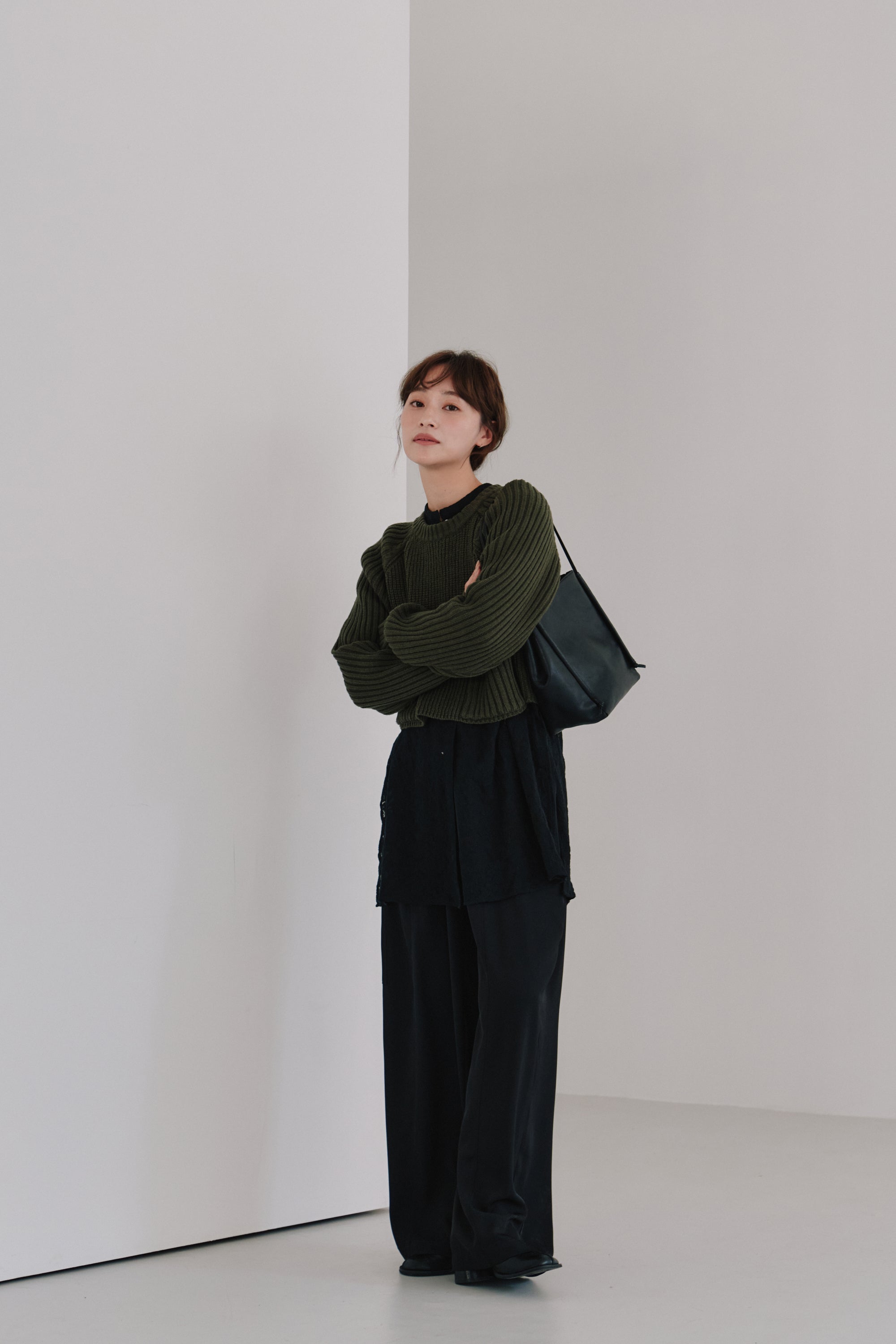 cropped knit pullover