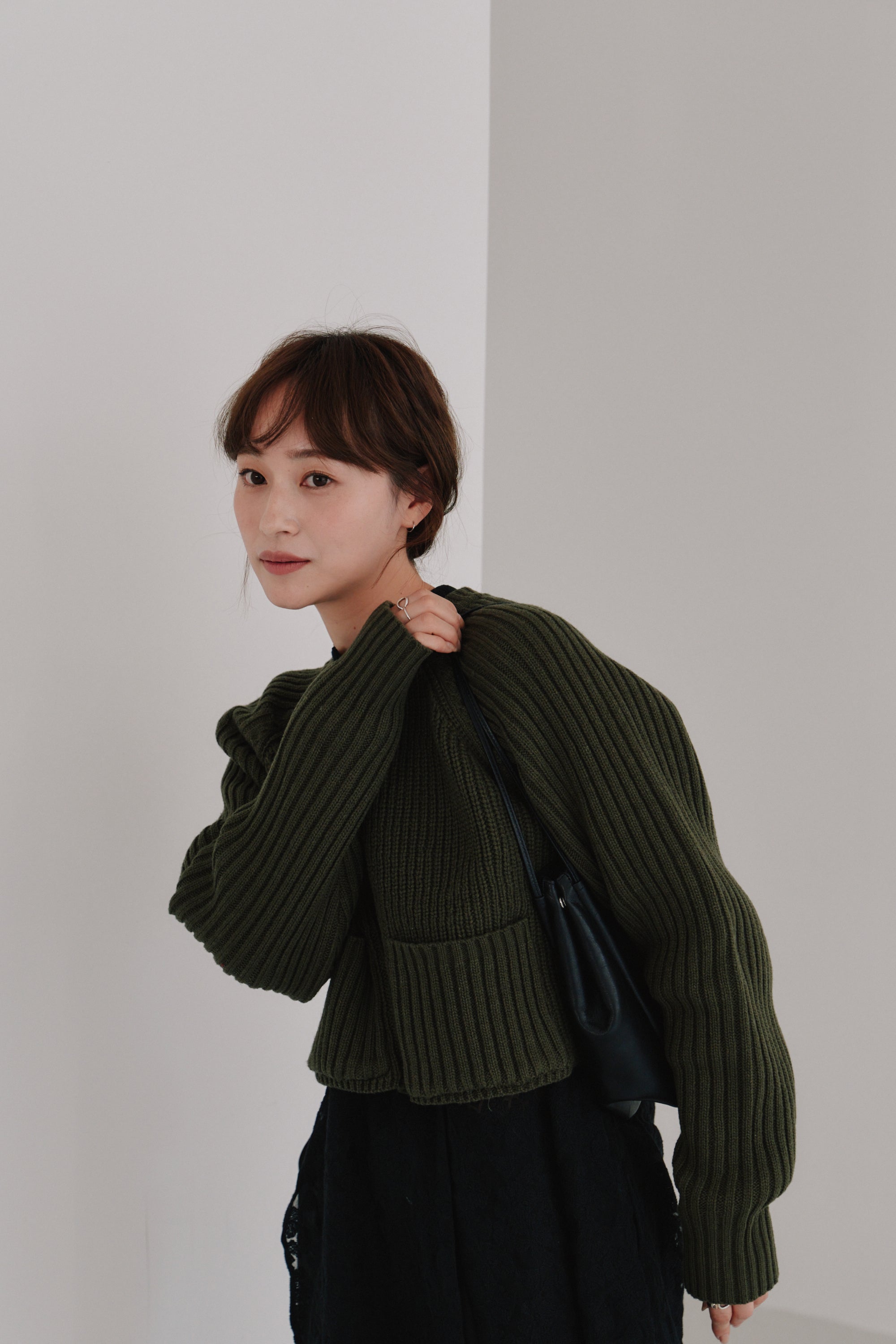 cropped knit pullover
