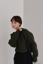画像をギャラリービューアに読み込む, cropped knit pullover
