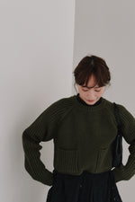 画像をギャラリービューアに読み込む, cropped knit pullover
