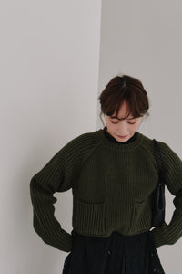 cropped knit pullover