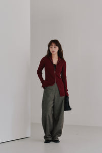zip up rib knit