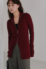 画像をギャラリービューアに読み込む, zip up rib knit
