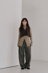 zip up rib knit