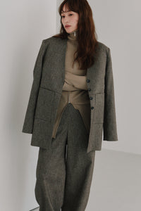 zip up rib knit