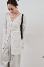 画像をギャラリービューアに読み込む, crochet lace Vneck cardigan
