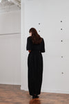 waist side slit cocoon dress