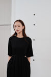 waist side slit cocoon dress