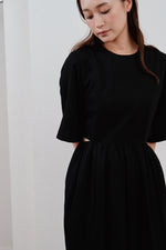 画像をギャラリービューアに読み込む, waist side slit cocoon dress
