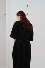 画像をギャラリービューアに読み込む, waist side slit cocoon dress
