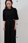 waist side slit cocoon dress
