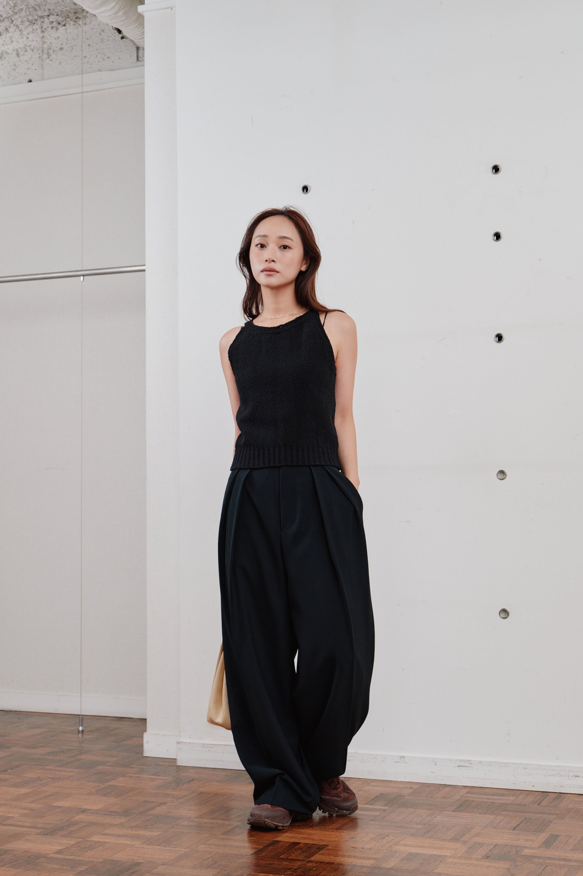double tuck wide pants