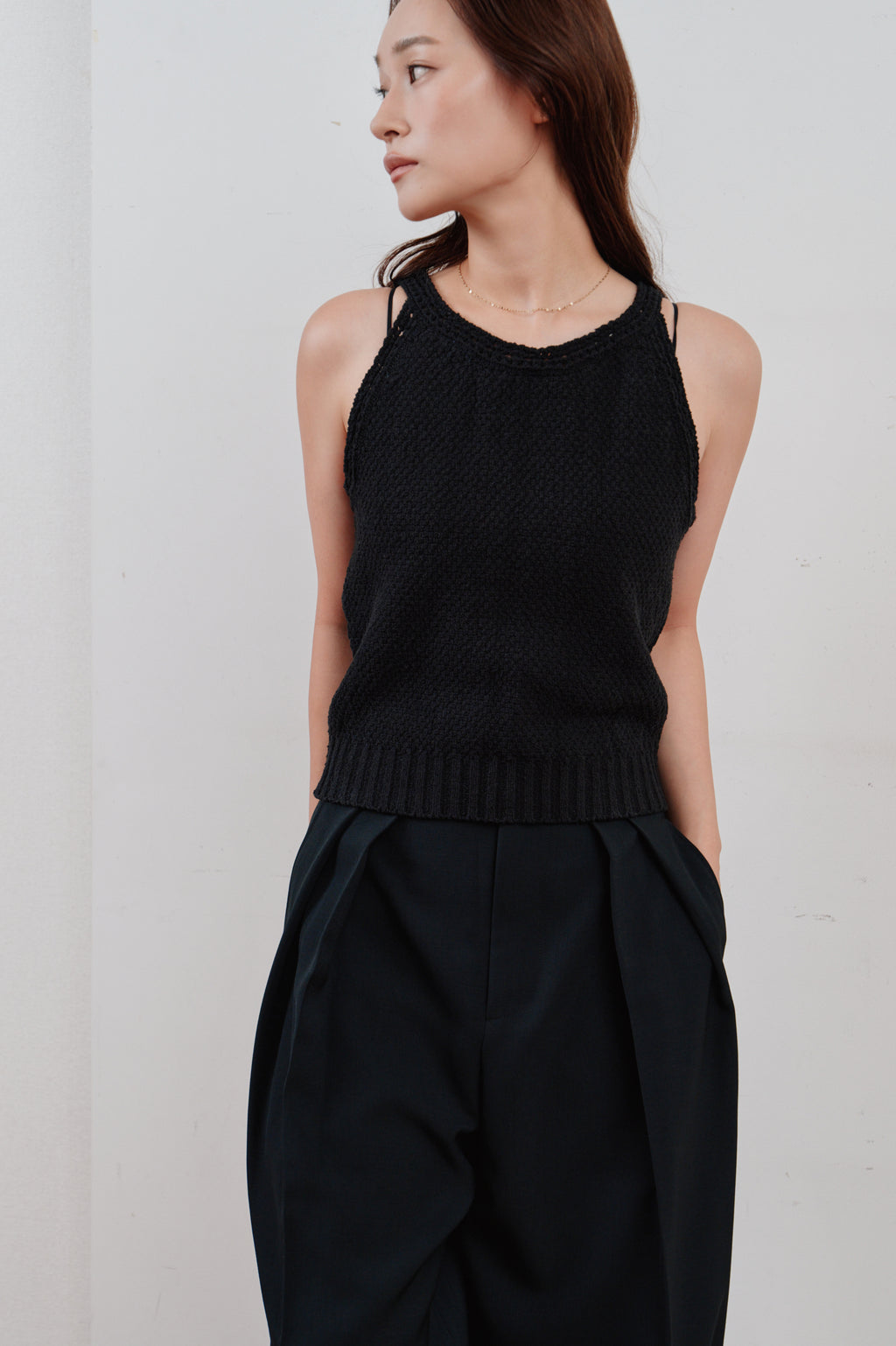crochet edging knit top