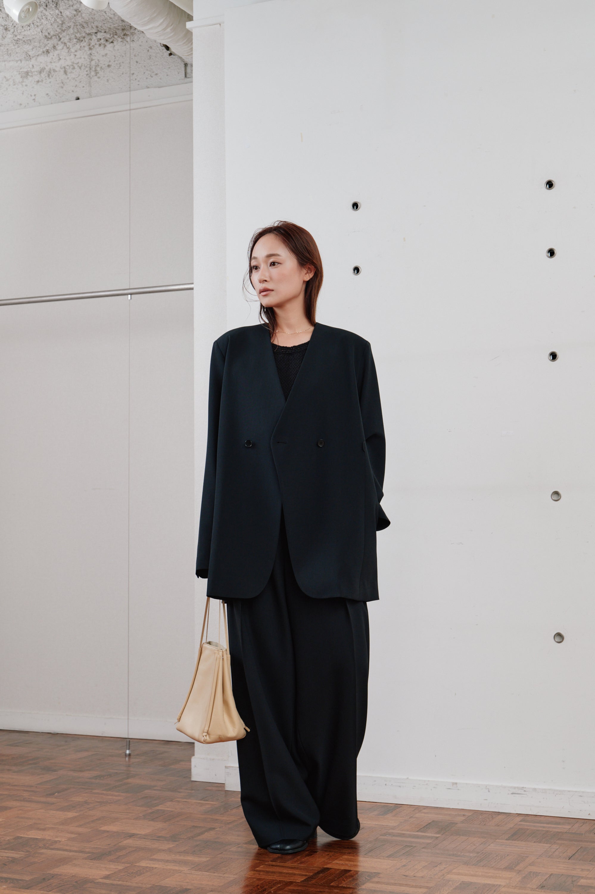 double tuck wide pants