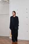 double button no collar jacket