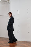 double button no collar jacket