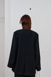 double button no collar jacket