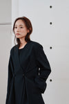 double button no collar jacket