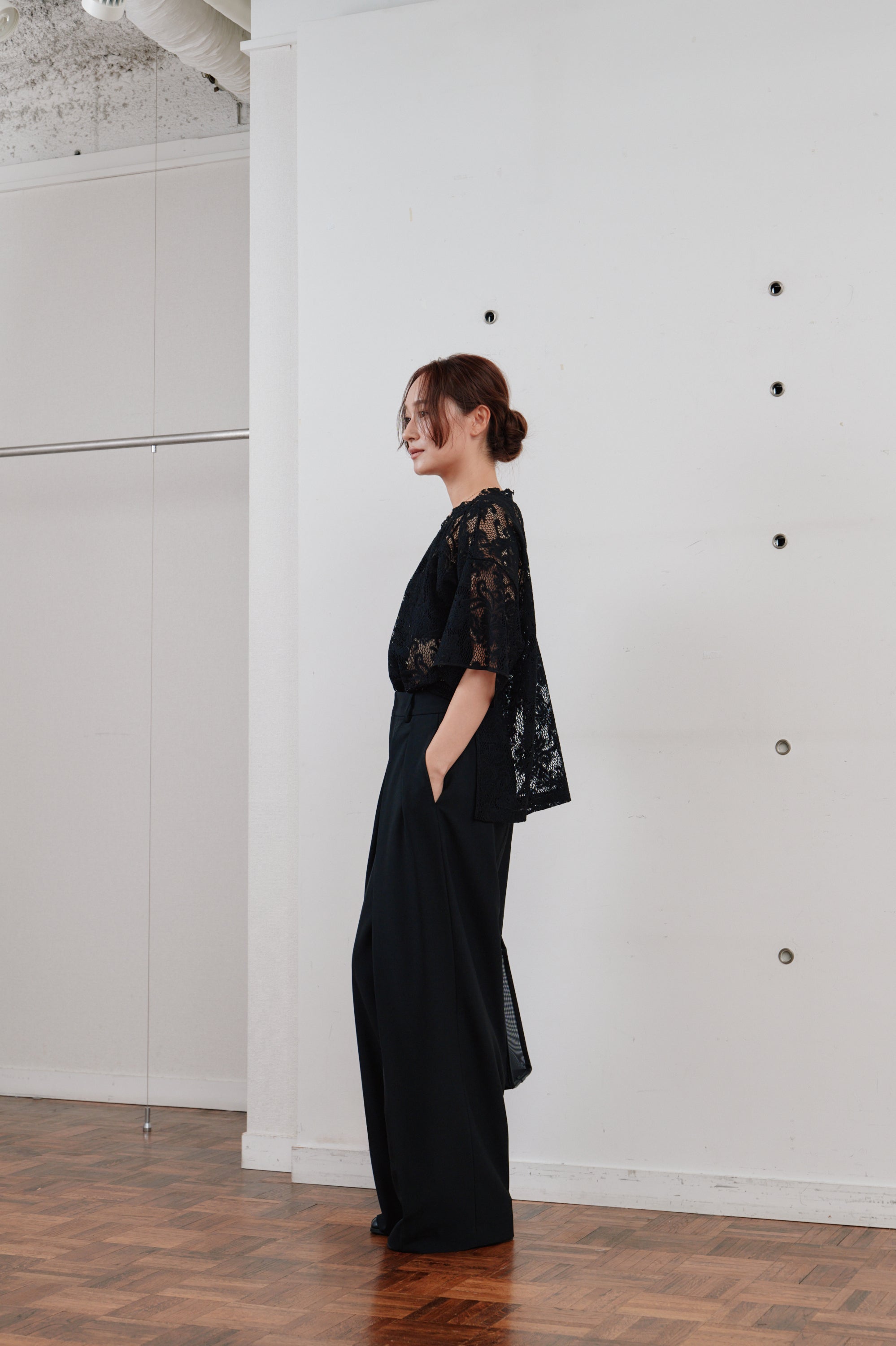 double tuck wide pants