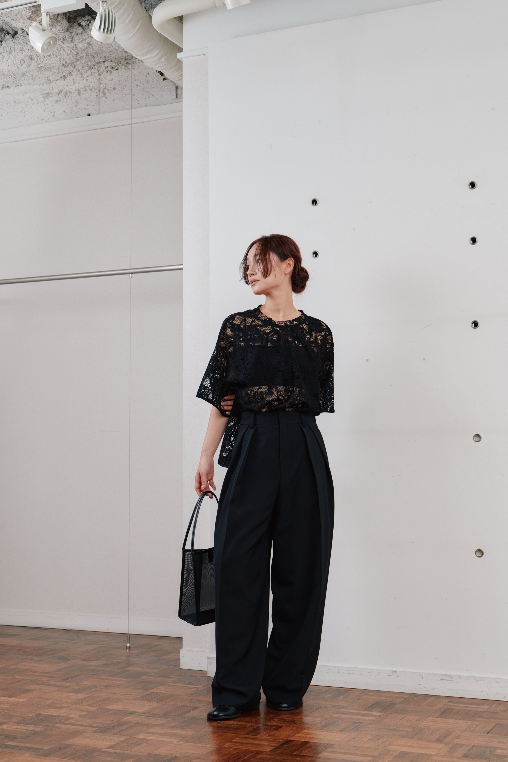 double tuck wide pants