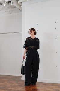 double tuck wide pants