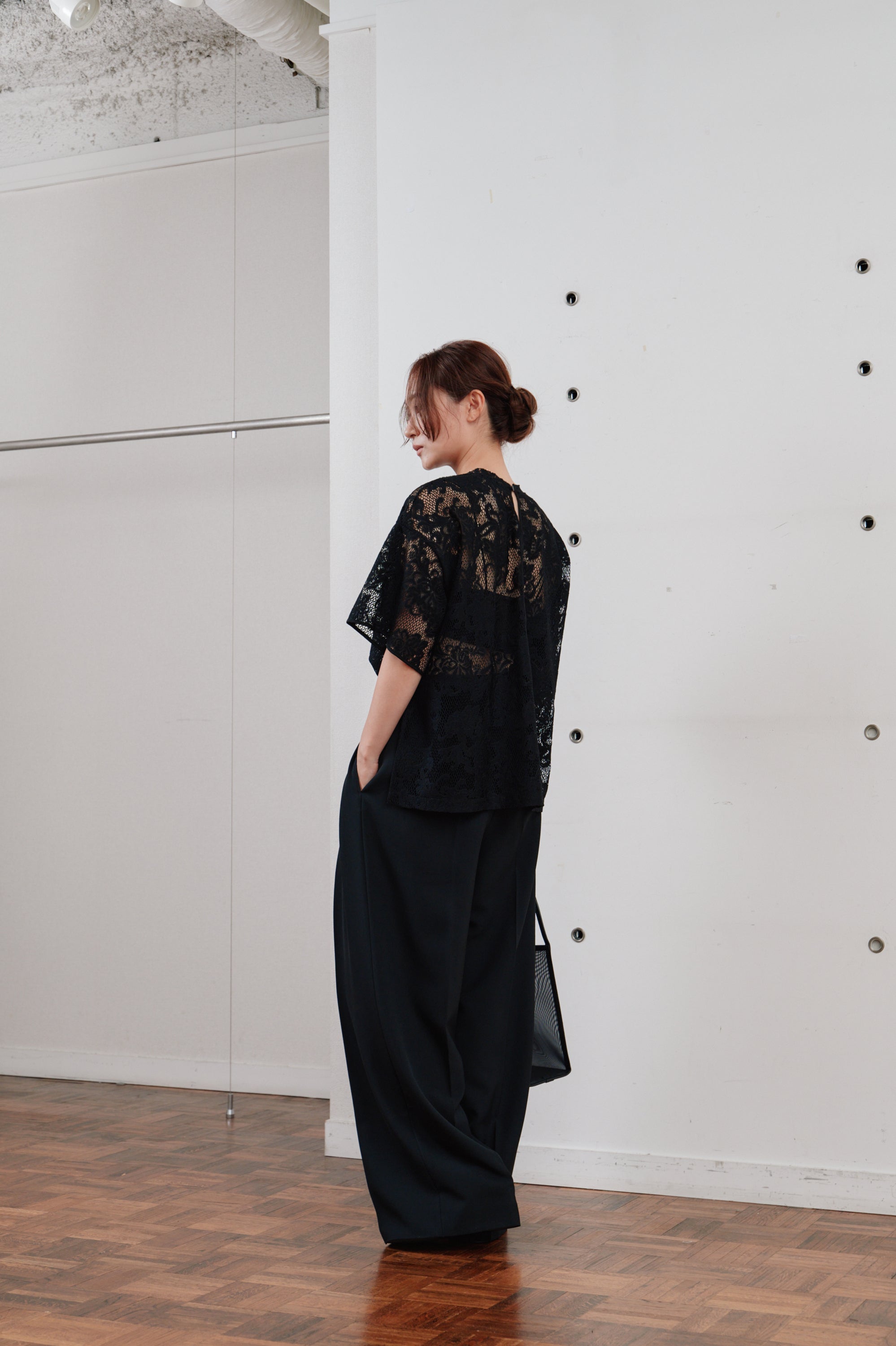 double tuck wide pants