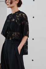 画像をギャラリービューアに読み込む, rascel lace half sleeve top
