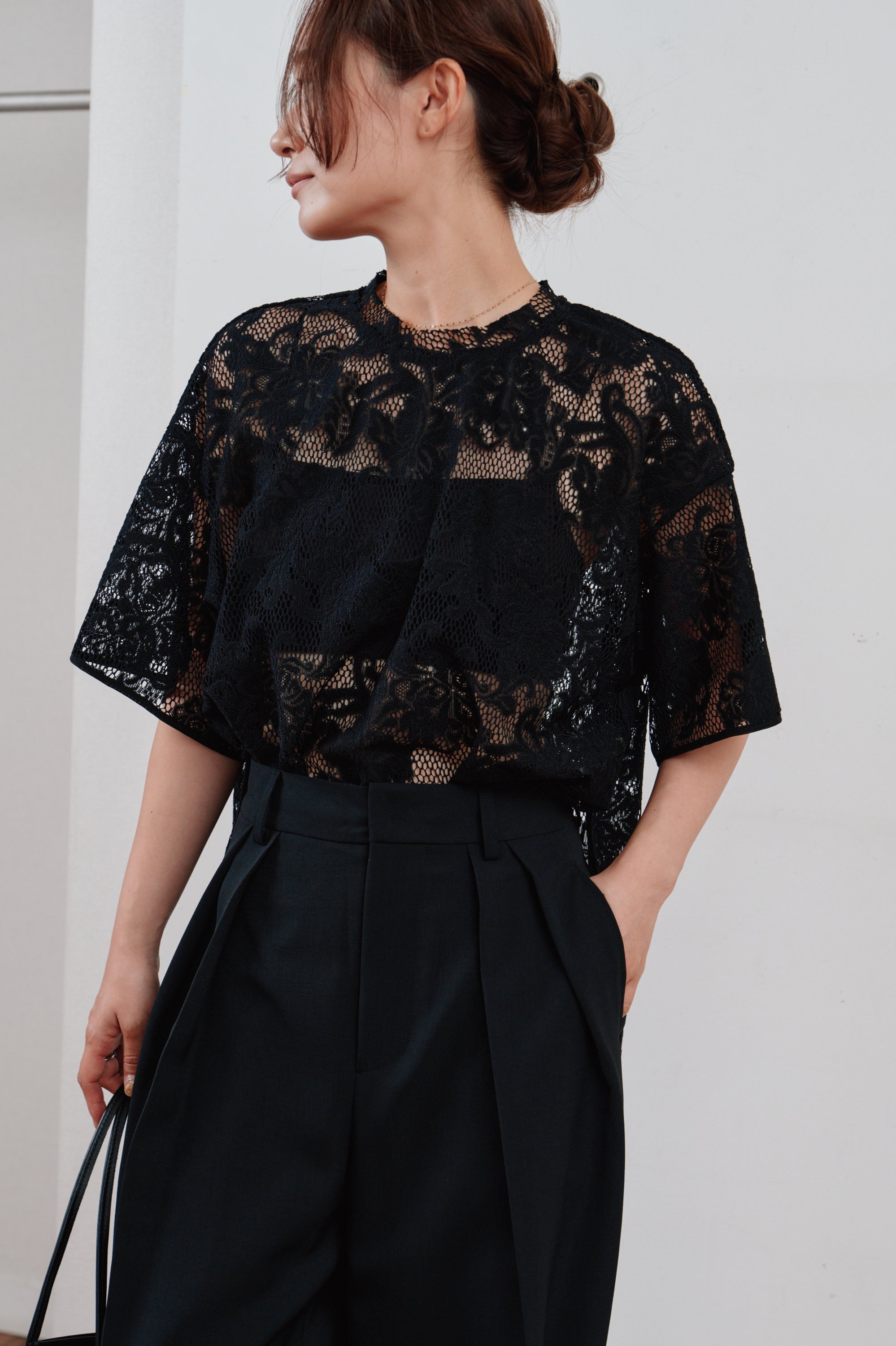 rascel lace half sleeve top