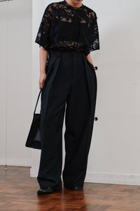 double tuck wide pants