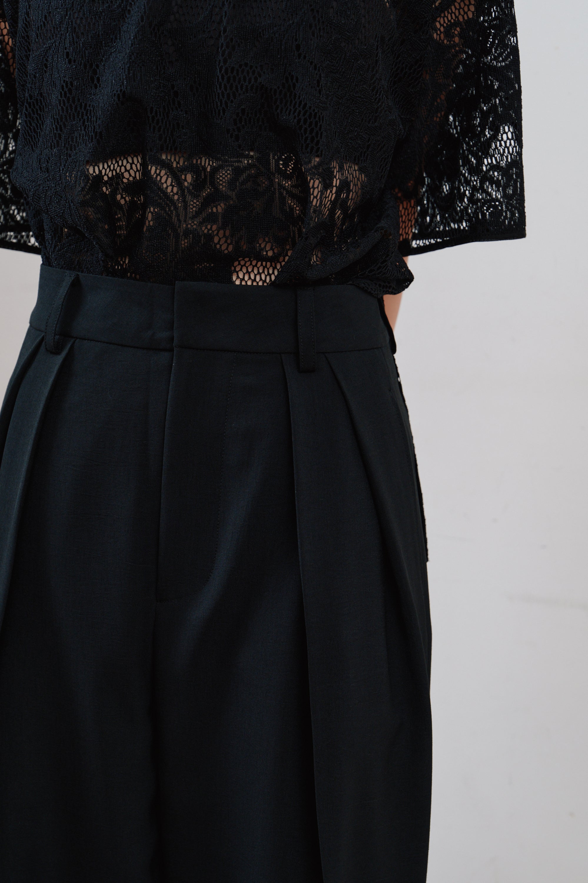 double tuck wide pants