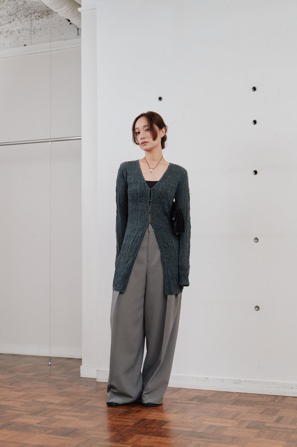 double tuck wide pants