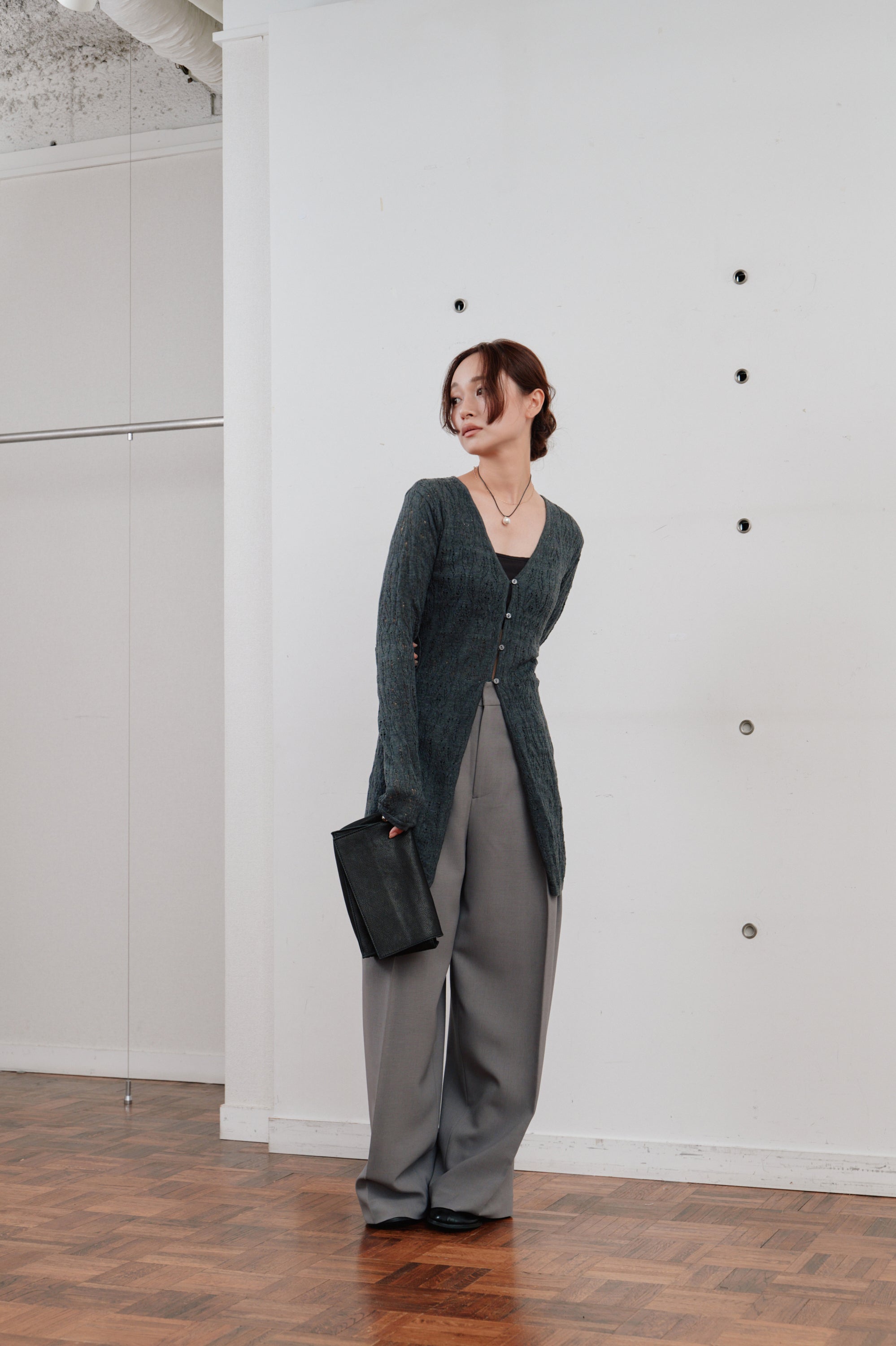 double tuck wide pants