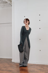 double tuck wide pants
