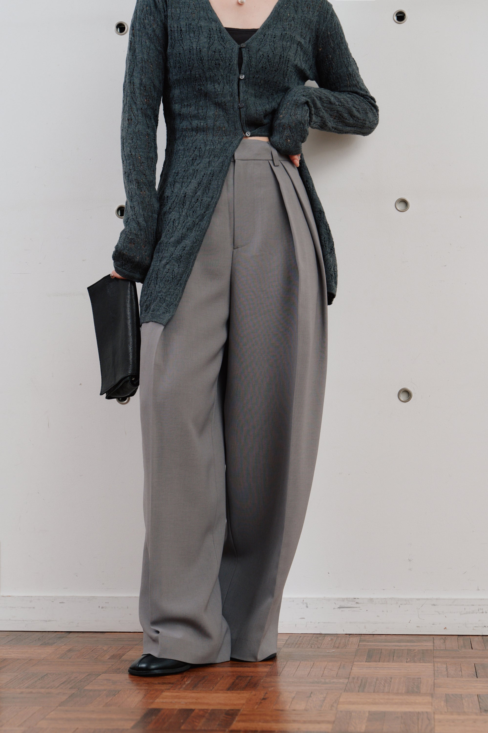double tuck wide pants