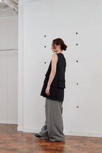 double tuck wide pants