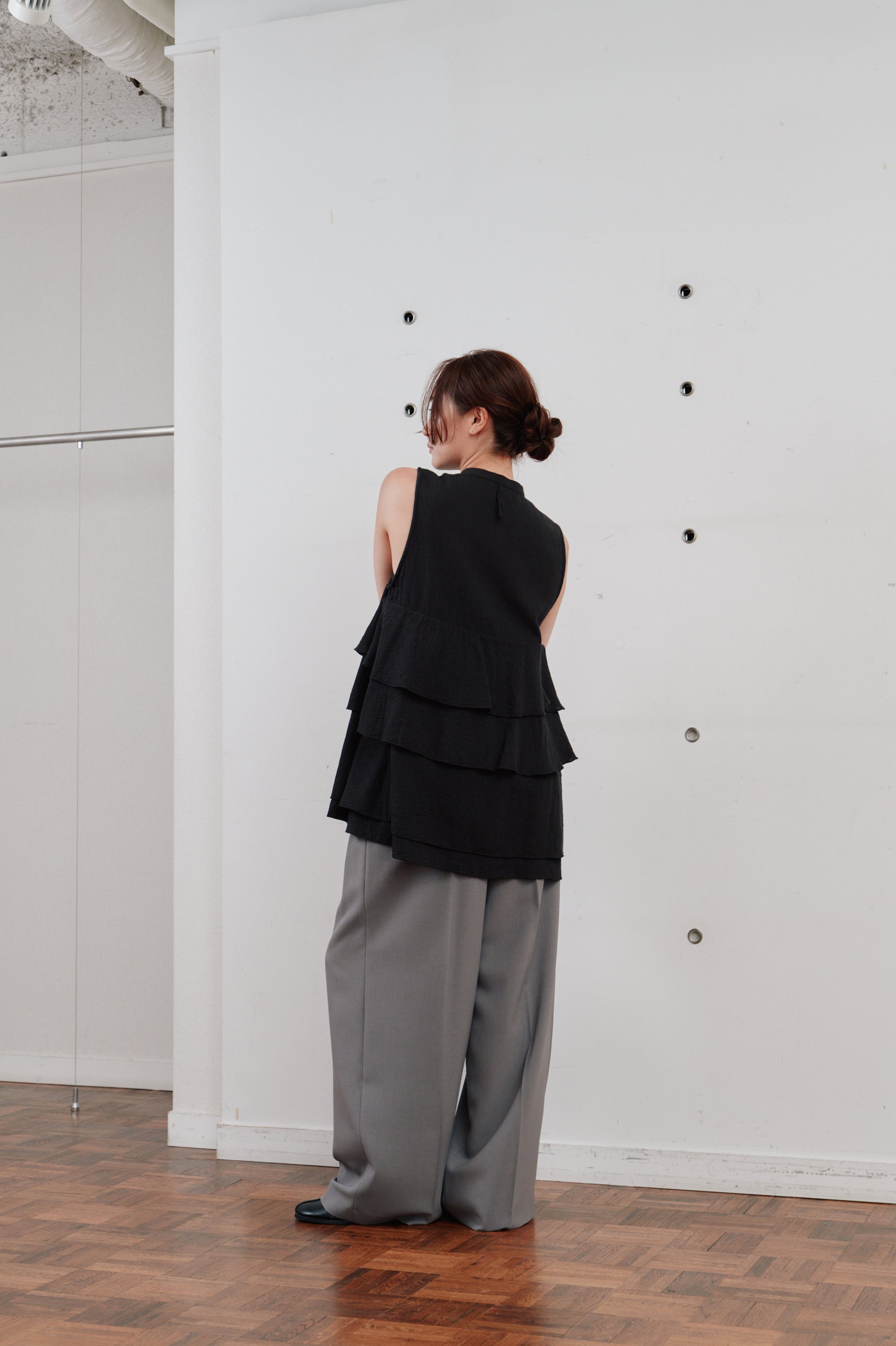 double tuck wide pants