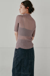 high neck rib top