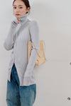 zip up rib knit